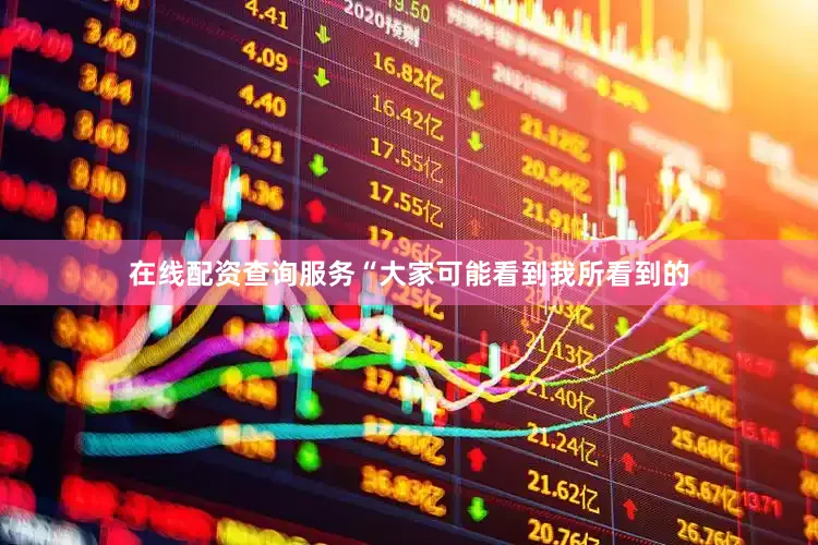 在线配资查询服务“大家可能看到我所看到的